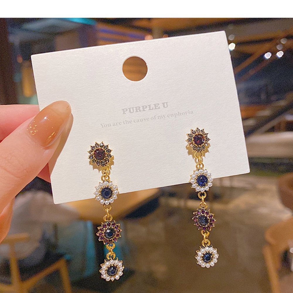 💙Rhinestones Statement Earrings - Picture 3 of 12